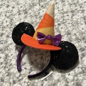 Disney Parks Candy-corn Mickey Ear Hat Halloween Ear Headband.